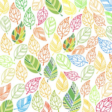 yaprakların arka plan. yaprakları renkli vektör tasarım doğa