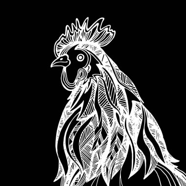 Horoz. Vektör çizim. Çince takvim Tarih 2017 tebrik sembolü. Mutlu yeni yıl 2017