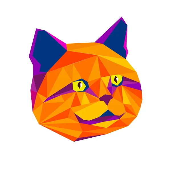 Kočka zvířat obrysu nakresleného kreativní kotě — Stockový vektor