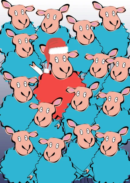Koyun karikatür hayvan illüstrasyon çizim vektör — Stok Vektör