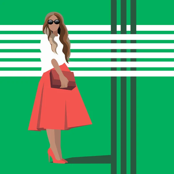 Vektor flicka kvinnlig strumpor fashion illustration — Stock vektor
