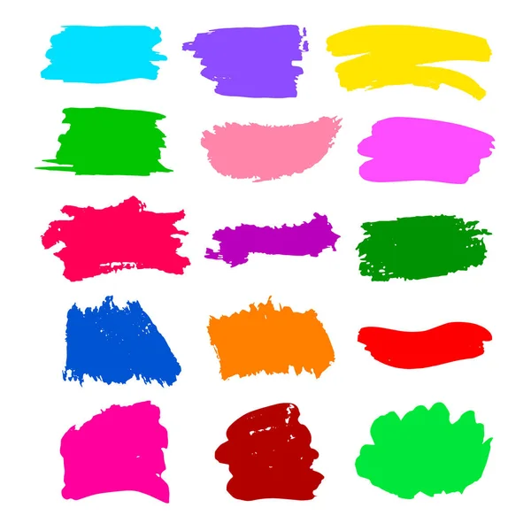 Frotis de fondo textura abstracta cepillo grunge, trazo de cepillo de forma, manchas de color, diferentes formas — Vector de stock