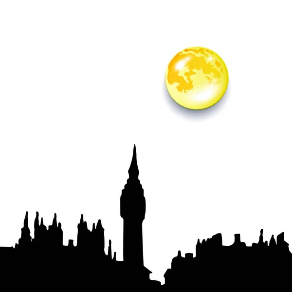 London City skyline silhouette background, vector illustration — стоковий вектор