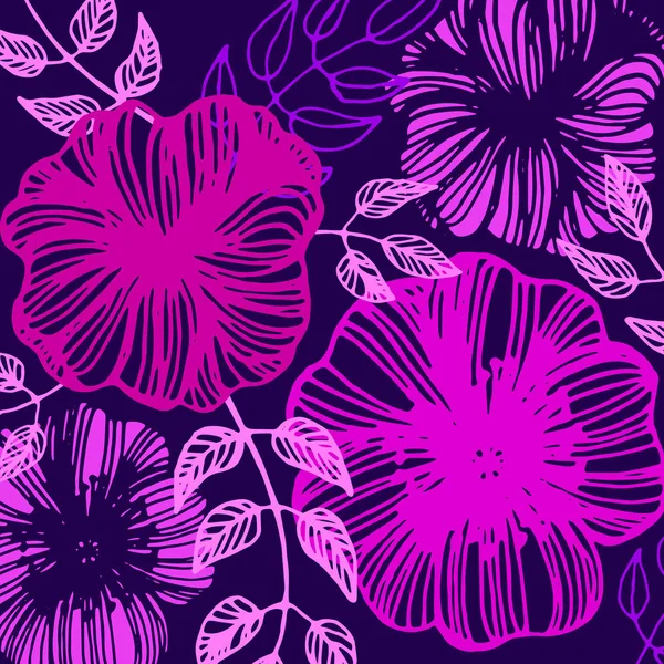 Flor vector floral fondo diseño ilustración decorativo — Vector de stock