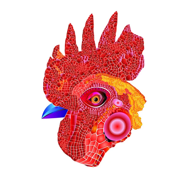 Coq. Illustration vectorielle. Symbole de voeux de 2017 sur le calendrier chinois. Bonne année 2017 — Image vectorielle