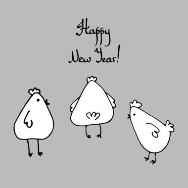 yıl, yeni, horoz, sembol, Çince, Dekorasyon, vektör, işareti