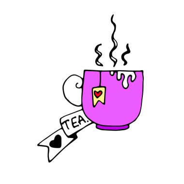 çay çaydanlık damla stilize vektör çift demlemek