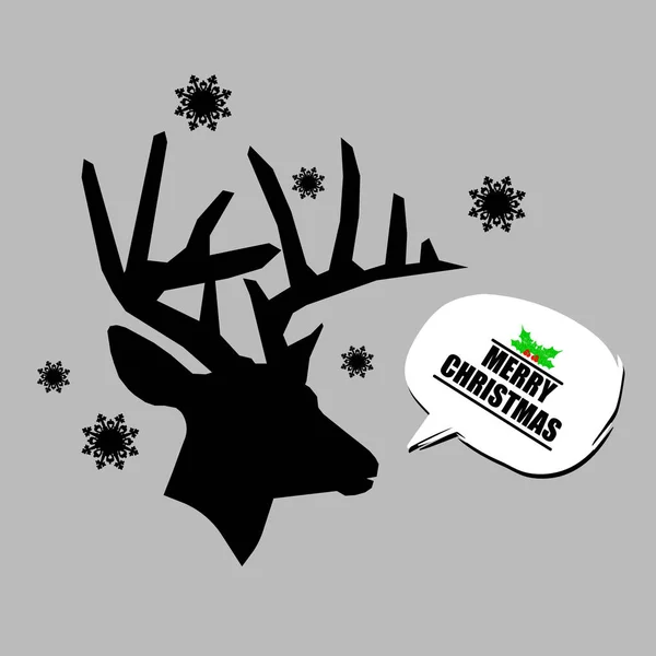 鹿クリスマス ベクトル図・休日デザインの冬動物背景・お祝い — ストックベクタ