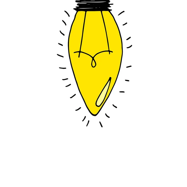 Lamp, light yellow vector illustration poster black line — Stock Vector