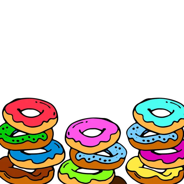 Vector, postre, dulce, snack, chocolate, delicioso, donuts, donut icon, donut — Vector de stock