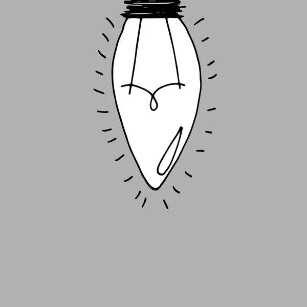 Lampe, hellgelber Vektor Illustration Poster schwarze Linie — Stockvektor