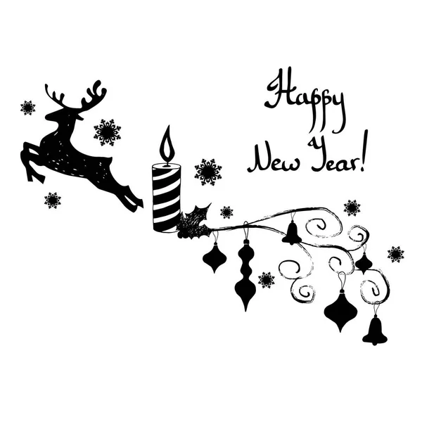 Cerf Noël vecteur illustration vacances conception hiver animal fond célébration — Image vectorielle