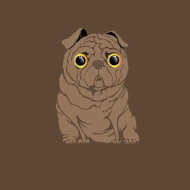 Pug köpek vektör doğurmak illüstrasyon safkan