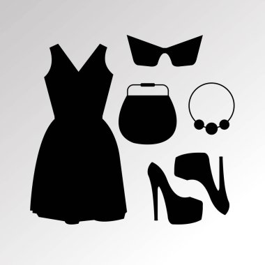 elbise vektör güneş gözlüğü giyim koleksiyonu ayakkabı çizme ayarla ceket Gömlek Ayakkabı Moda