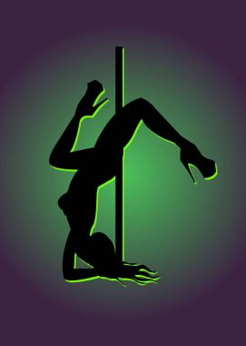 Kutup kız illüstrasyon dansçı striptiz vektör