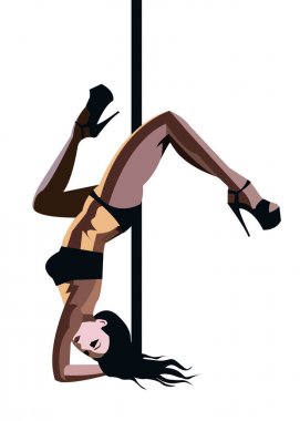 Kutup kız illüstrasyon dansçı striptiz vektör