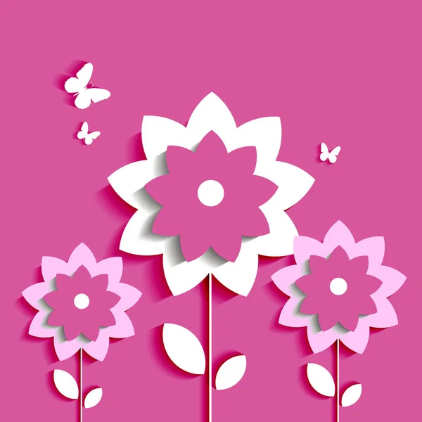 Fleur vecteur abstrait conception arrière-plan papillon — Image vectorielle