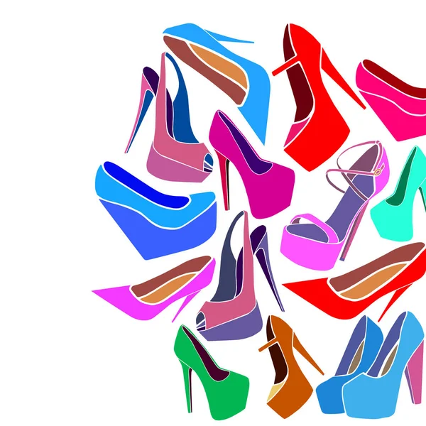 Mode vektor trendiga skor heel höga — Stock vektor