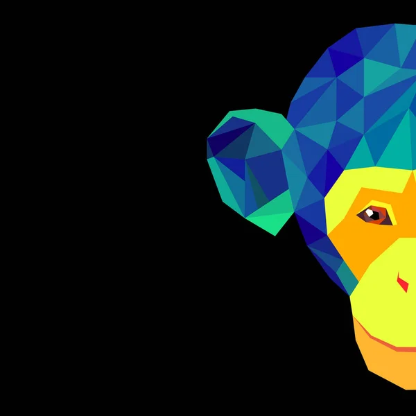 Illustration vectorielle dessin animé singe mignon personnage heureux animal mammifère sauvage jungle drôle — Image vectorielle