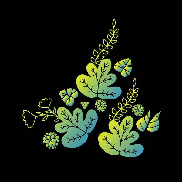 花デザイン ベクトル リーフ要素図植物 — ストックベクタ