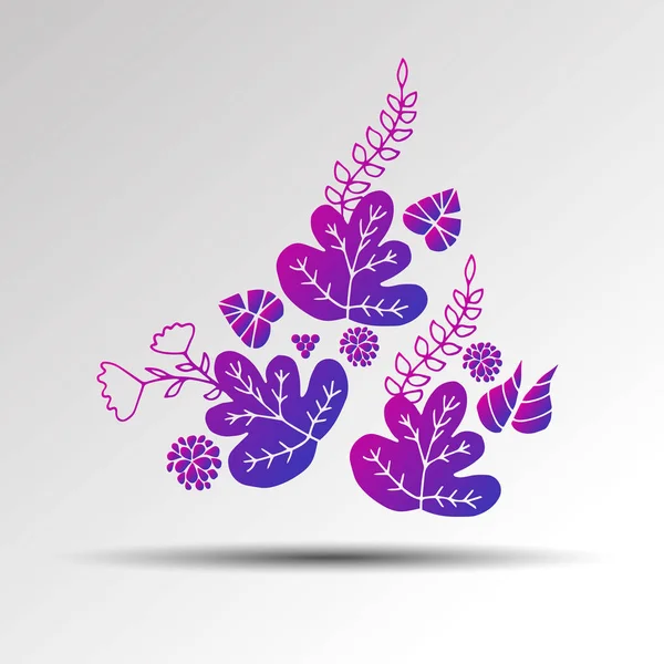 花デザイン ベクトル リーフ要素図植物 — ストックベクタ