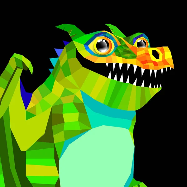 Dragón animal monstruo fantasía vector arte ilustración mitología dibujos animados gráfico — Vector de stock