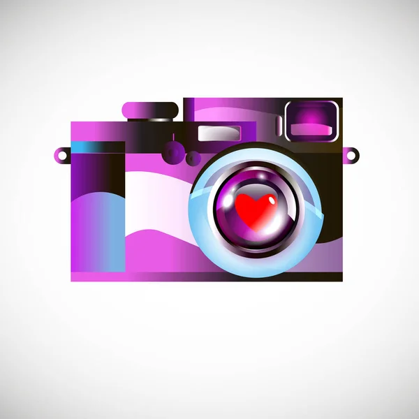 Caméra vecteur numérique noir objectif focus — Image vectorielle
