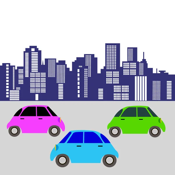 Auto Spielzeug Vektor Automobil Auto Fahrzeug Ikone Cartoon Illustration Rad Transport Stadtautos auf der Straße, das Auto in der Stadt — Stockvektor