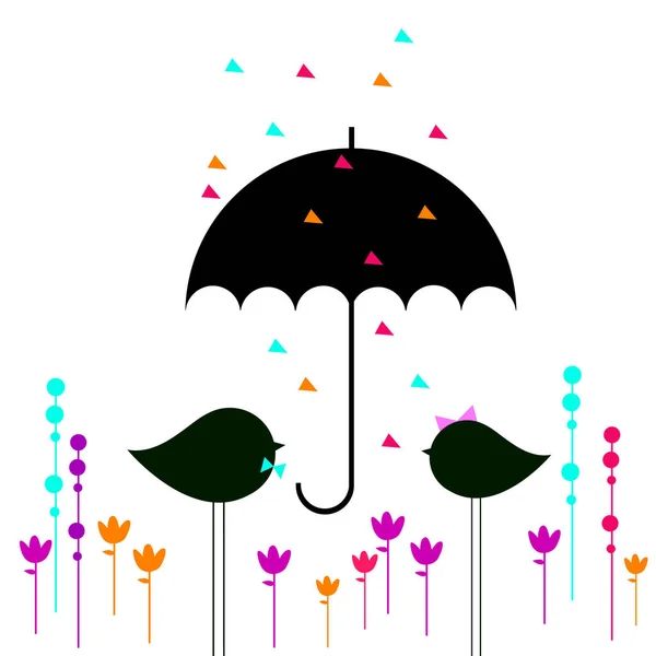 Parapluie vecteur pluie protection icône poignée — Image vectorielle