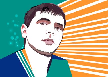 erkek çekici illüstrasyon vektör genç adam