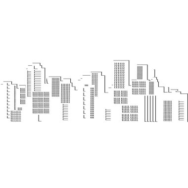 bina evi siluet gökdelen vektör