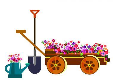 Bahçe vektör ekipman illüstrasyon komisyon sulama