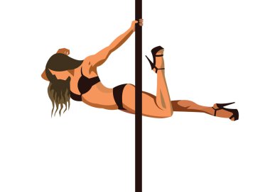 Kutup kız illüstrasyon dansçı striptiz vektör