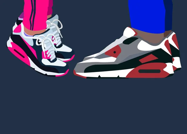 Correr vector símbolo ilustración zapatos blancos — Archivo Imágenes Vectoriales