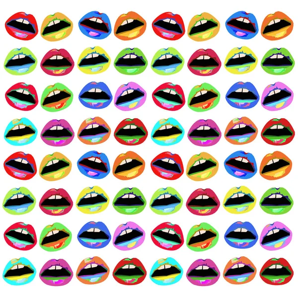 Vector lápiz labial labios rojos boca femenina — Vector de stock