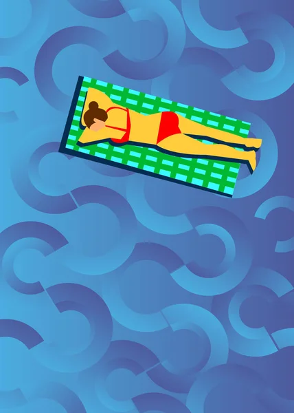Plage été mer gens soleil bikini — Image vectorielle