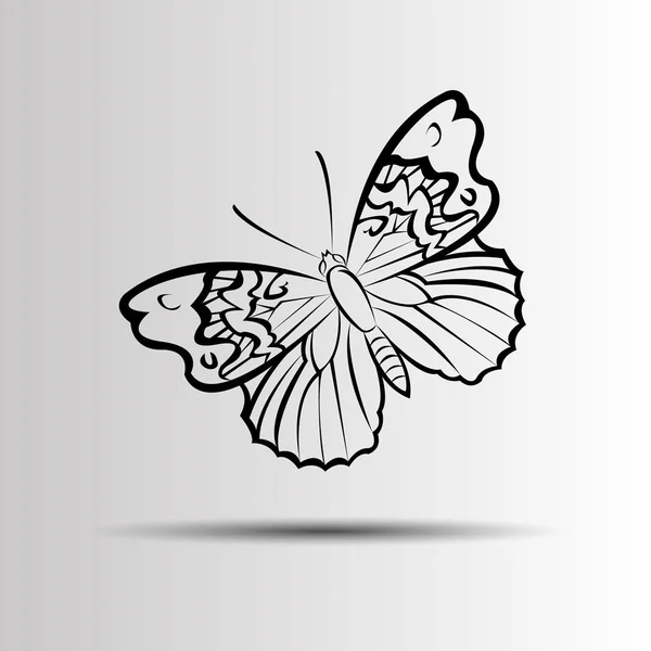 Vector mariposa insecto arte blanco color decorativo — Vector de stock