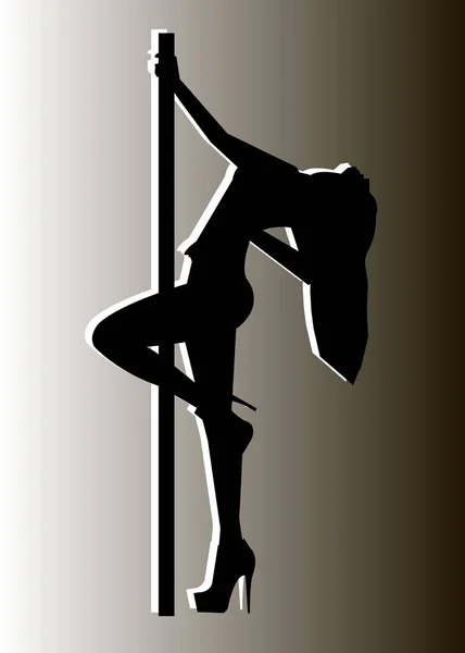 Pole Mädchen Illustration Tänzer Streifen Vektor — Stockvektor