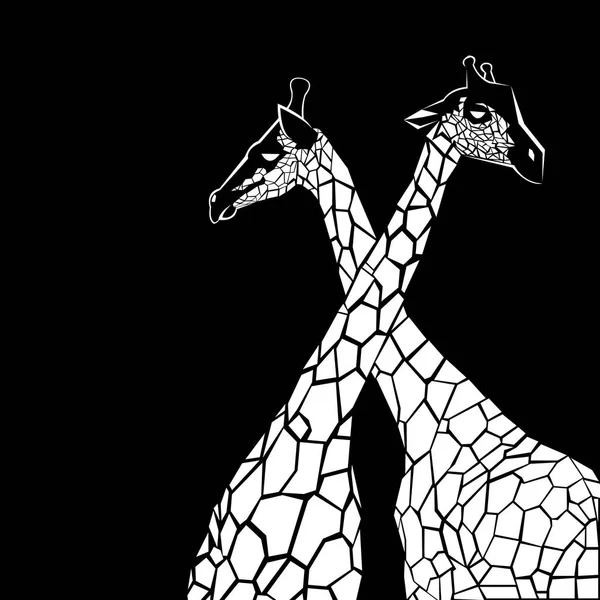 Djur giraff vektor Afrika illustration safari däggdjur söta afrikanska tecknade tall — Stock vektor