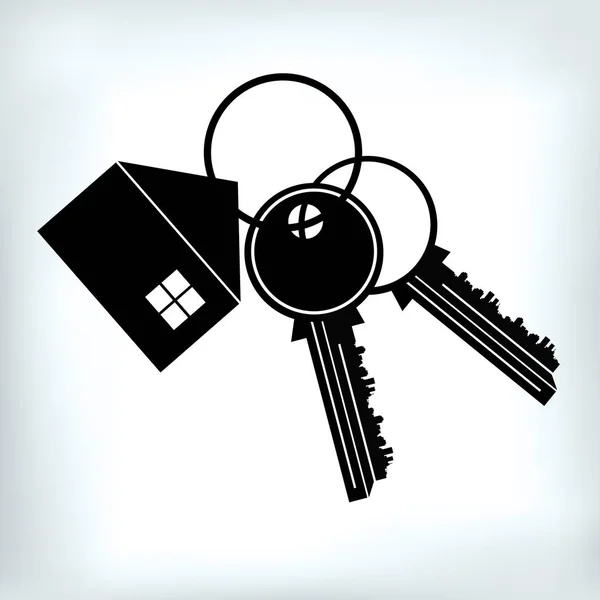 Llave casa vector símbolo cerradura de puerta — Vector de stock