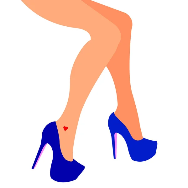 Vector fashion illustration siluett skiss skor — Stock vektor