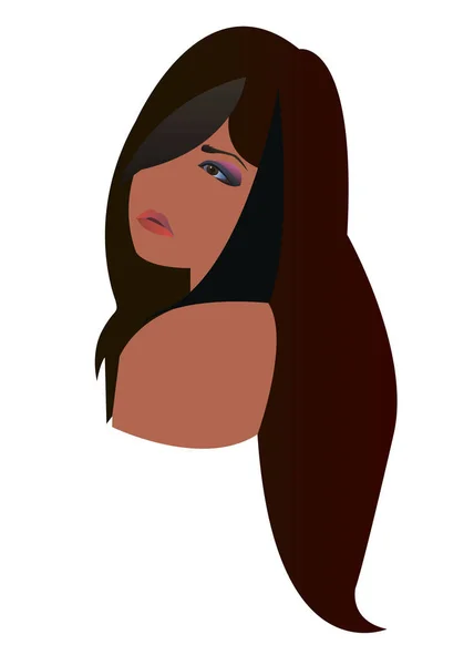 Vector chica retrato belleza cabello hermoso — Archivo Imágenes Vectoriales