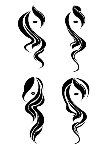 Vector flicka stående skönhet hår vackert — Stock vektor