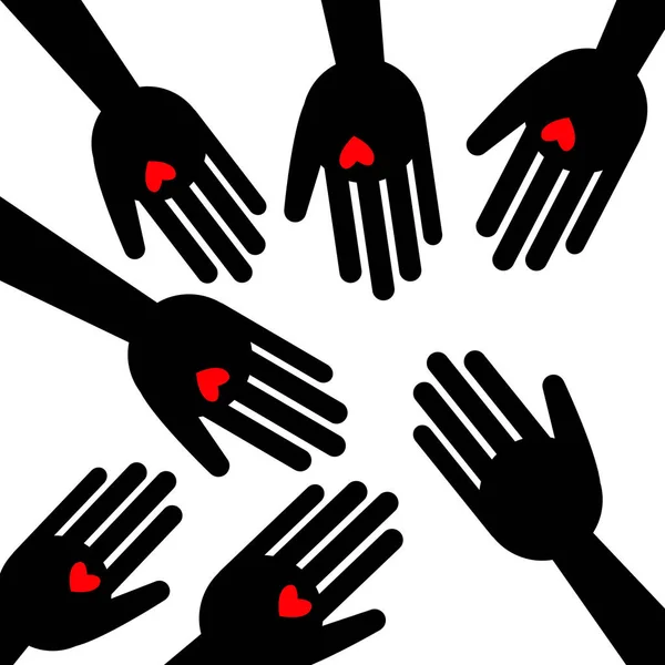 Herz Vektor Hand Symbol Liebe Symbol — Stockvektor