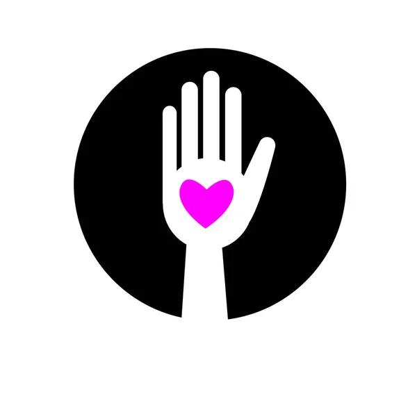 Srdeční vektor ruky ikona lásky symbol — Stockový vektor