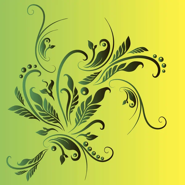 Vecteur végétation feuilles baies branche rameau — Image vectorielle