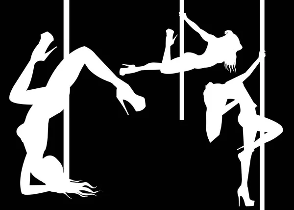 Pole girl illustration dancer strip vector — Stock Vector