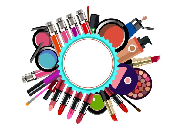 Diseño de maquillaje femenino de moda vector glamour — Vector de stock