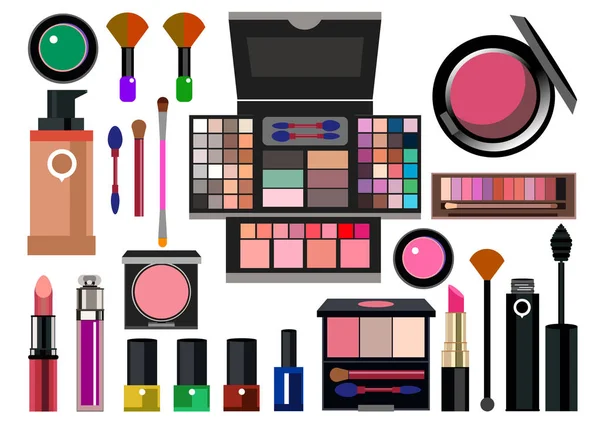 Diseño de maquillaje femenino de moda vector glamour — Vector de stock