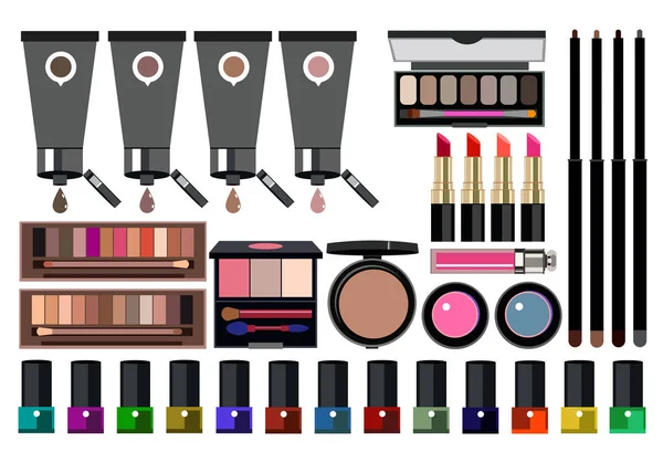 Diseño de maquillaje femenino de moda vector glamour — Vector de stock